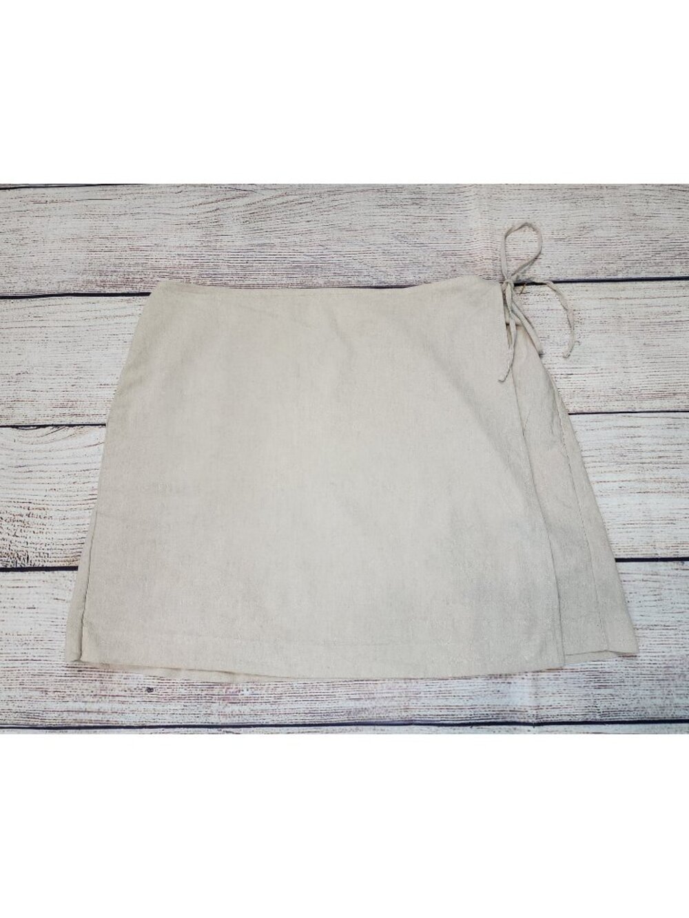 LC Lauren Conrad Size XL Sarong Wrap Skirt Beige Pull On Linen Blend Neutral